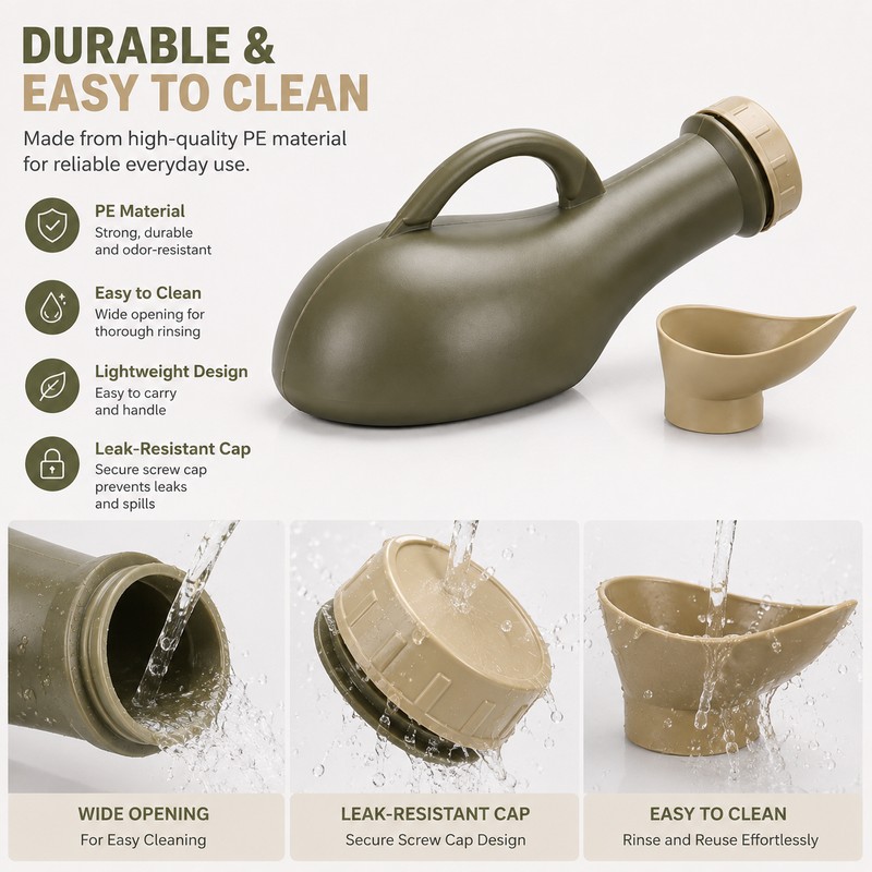 Portable Urinal Bottle for Travel & Camping – 1000ml Unisex