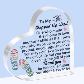 SDOFY Step Dad Gifts Stepped Up Dad Gifts Stepdad Gifts Step Dad Birthday Christmas Fathers Day Acrylic Plaque Gifts