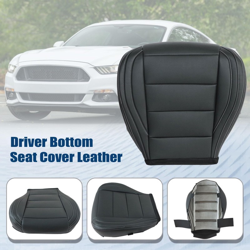 AOUTTUOA Black Driver Side Bottom Perforated Replacement Microfiber Leather Replacement