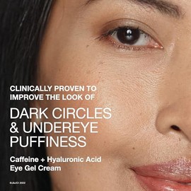 Neutrogena Hydro Boost + Crema de ojos para ojeras e hinchazón, crema debajo de los ojos con cafeína, ácido hialurónico y péptidos, sin fragancia, 0.5
