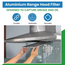 Filter Everything Range Hood Filter Replacement, 5 7/8 x 13 3/8 x 1/8 inches, 2 Pack, Compatible with GE, Whirlpool, Kenmore Elite Models