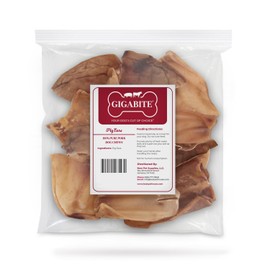 Best Pet Supplies GigaBite Roasted Pig Ears for Dogs - Natural Dog Chews, Roasted Pigs Ears, Safe for Puppies and Aggressive Chewers, Cleans Teeth and Gums - Pack of 12