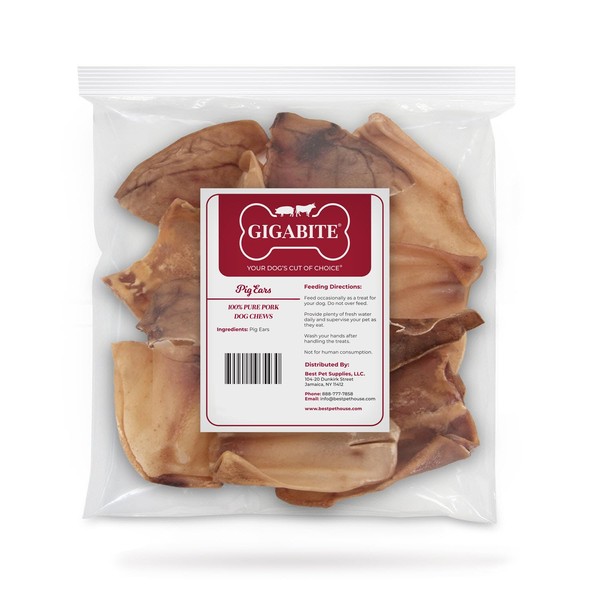 Best Pet Supplies GigaBite Roasted Pig Ears for Dogs -