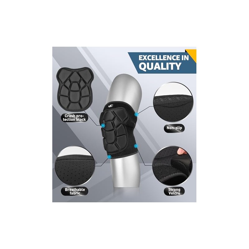 HiRui Flexible Knee Pads for Wrestling with Thick EVA Foam