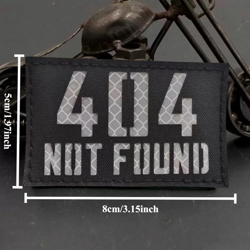 404 Not Found Patches Velcro Military Funny Sew-On Patch Hook