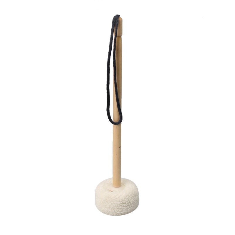 Bstinay 1.6x36cm Beige Gong Mallet Wooden Core with Velvet Head