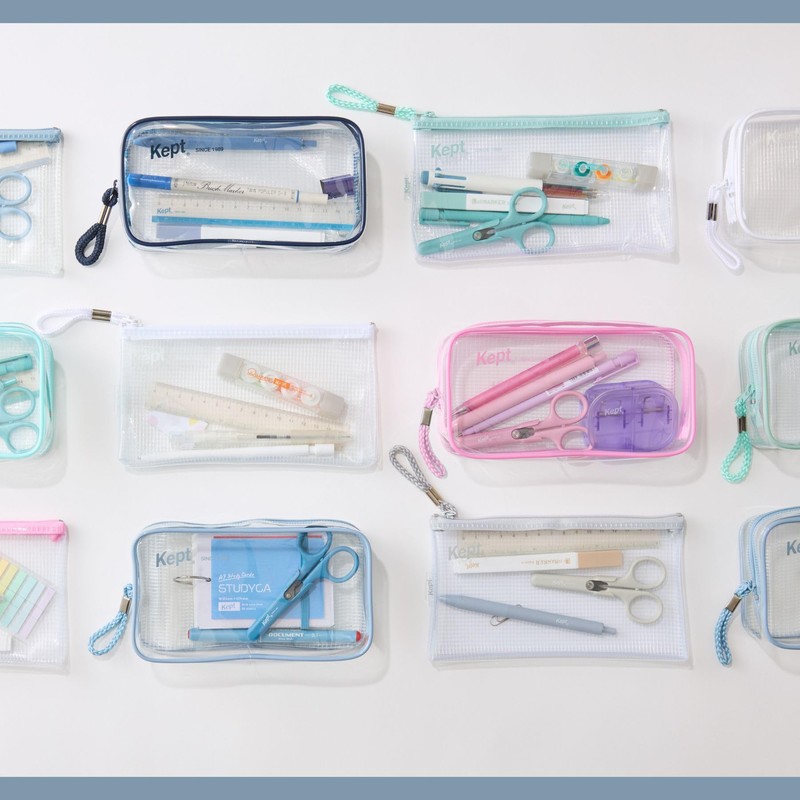 Raymay Fujii KPF9026A Clear Pen Pouch, Kept Pencil Case, Large