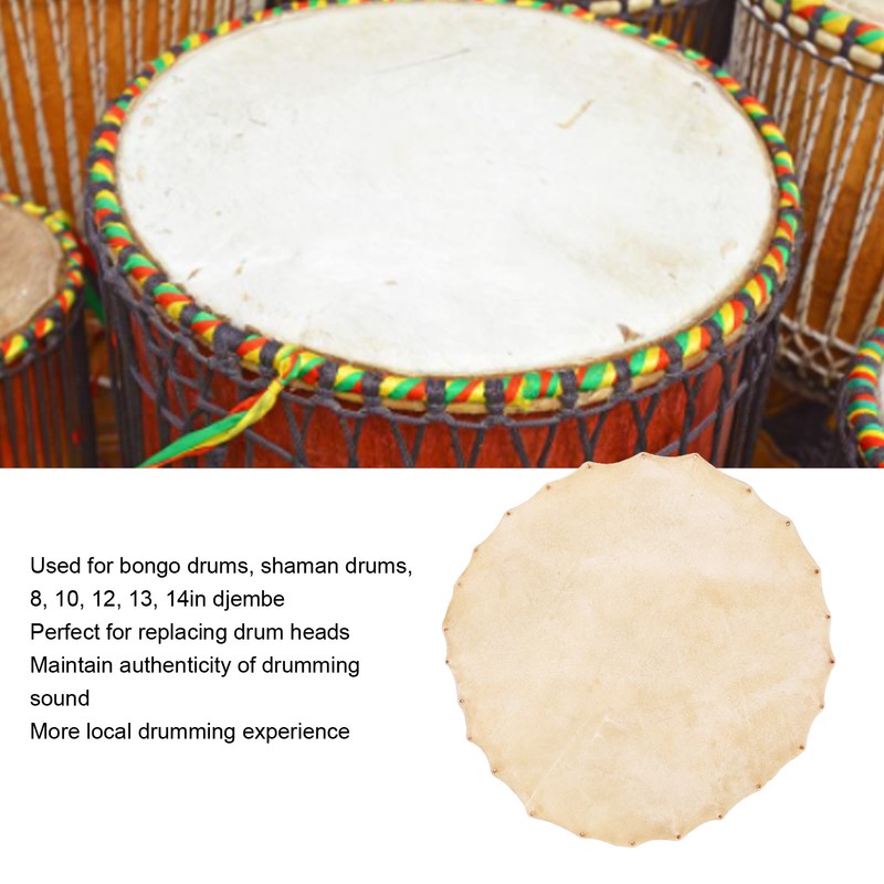 Goatskin Drum Head for Bongo Shaman Drums Djembe Replacement Parts