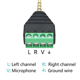 5Pcs 3.5mm Audio Terminal Block Connector, Gold Plated TRRS 4 Pole 1/8 inch Stereo Male to 4 Pin Solderless Screw Terminal Female AUX Audio Adapter with Screwdriver