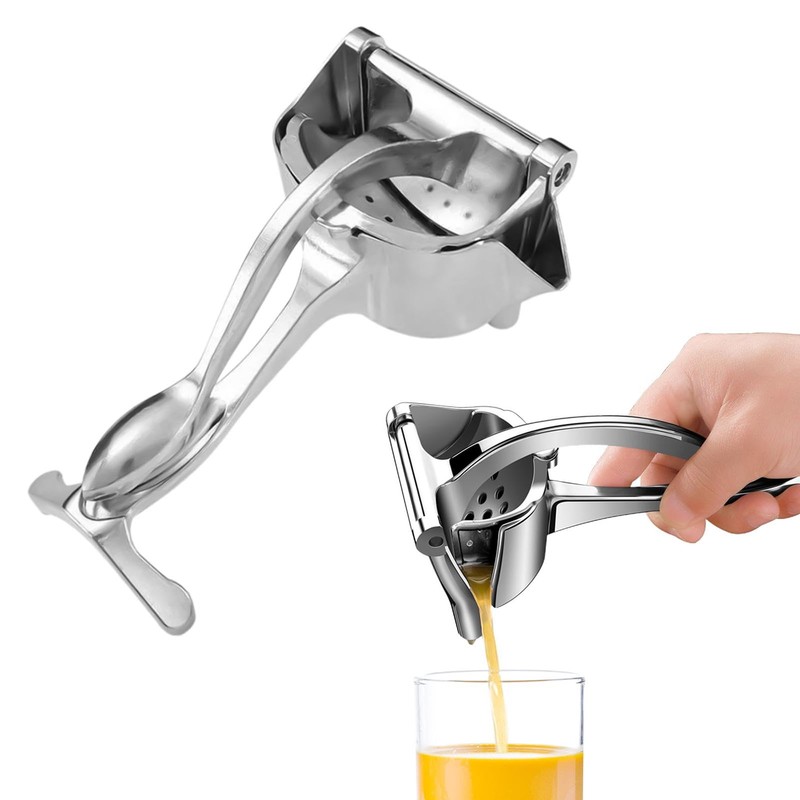 Orange Pomegranate Lemon Squeezer,Manual Citrus Press,Ergonomic Handles Hand Press Bar(Silver)