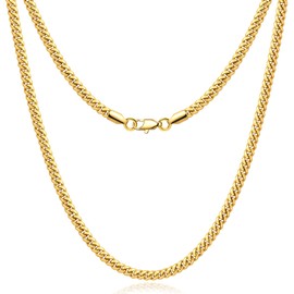 Momlovu 4mm Gold Chain for Men Women Boy,Diamond Cut Miami Men's Cuban Link Chain Necklace for Men -18K Gold Plated Chain Necklace Mens Chain Durable Stainless Steel Cuban Chain Jewelry Gift 22Inch