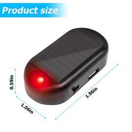 KHGUZ Car Solar Power Simulated Dummy Alarm, Warning Anti-Theft Vehicle LED Flashing Security Light Fake Lamp, Auto Interior Accessories with USB Charger Port, Universal for SUV, Truck, RV (Red)
