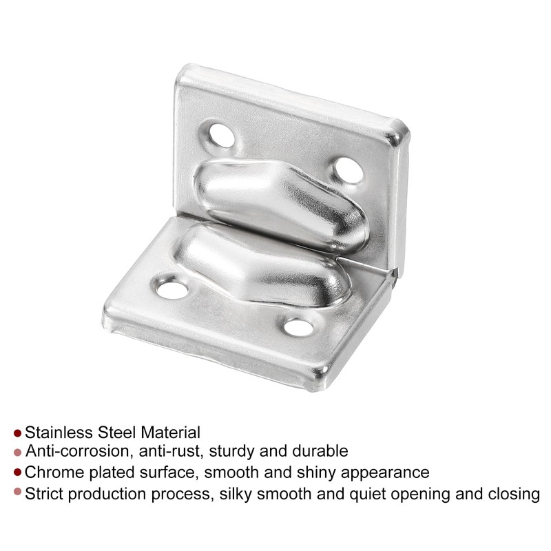 sourcing map 4Pcs Toolbox Suitcase Box Metal Hinges Support, 44x30mm