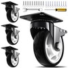 Caster Wheels, 4 Inch Heavy Duty Casters, 2400lbs Capacity (Set