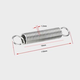 6Pcs Dual Hook Tension Spring, Wire Diameter 1.2mm, OD 10mm, Length 110mm, Extended Compressed Springs, Stainless Steel Replacement Springs
