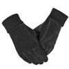 Harssidanzar Winter Suede Gloves For Womens Warmth Wool Fleece Lined