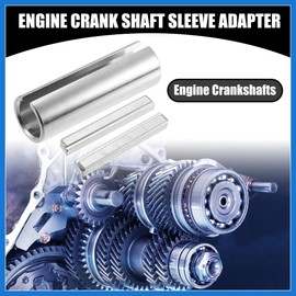 VekAuto 1 Set 3/4" to 1" Universal Crank Shaft Sleeve Adapter - Car Gas Engine Pulley Crank Shaft Sleeve Adapter with Step Key - Metal Silver Tone Auto Accessories