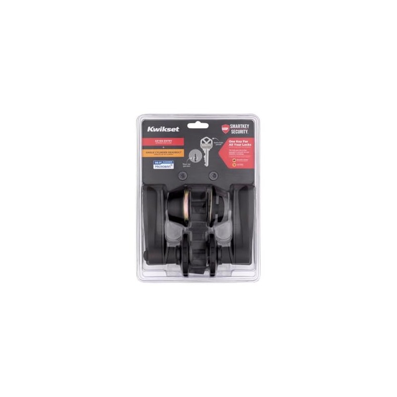Kwikset SmartKey Security Venetian Bronze Lever and Single Cylinder Deadbolt