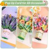 3 Pack Paper Flower Pop Up Cards, Flower Bouquet Card