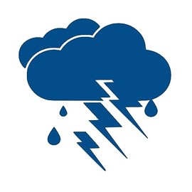 Lightning Bolt Design #3 Vinyl Decal Sticker Car Window Bumper Mug Electric Storm Cloud (5" x 5", Blue)