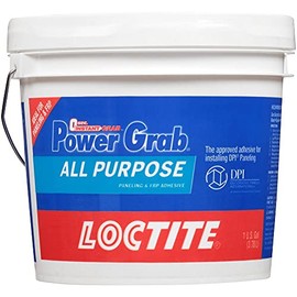 Loctite Power Grab Express All Purpose Construction Adhesive, White, 1 Gallon Pail, 1 Pack - Versatile Construction Glue for Cement, Tile, Wall & More