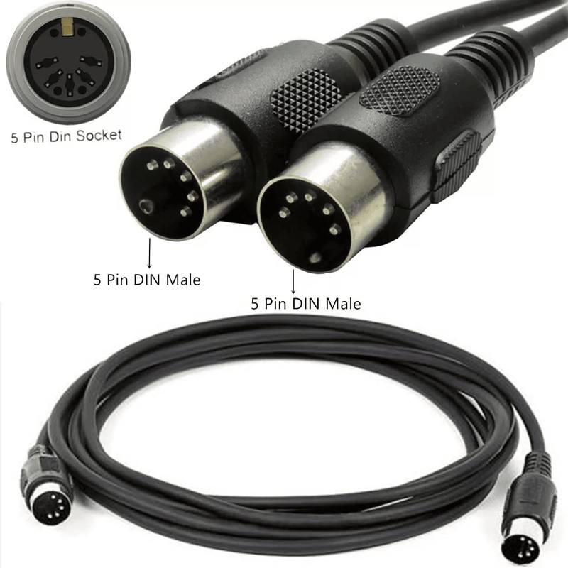 cablepelado Stereo Cable Audio DIN 5-Pin Male 2 m Black
