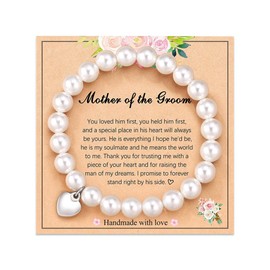 Mother of the Groom Pearl Bracelet For Women Mother in Law Mothers Day Gift For Mother of the Groom Gifts from Birde Best Mom in Law Gifts for Women Wedding Gift from Birde