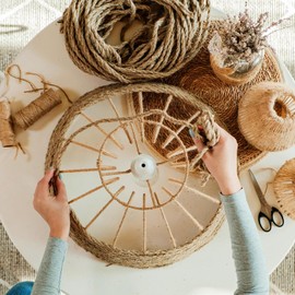 Naler Cuerda de cáñamo 25 m 6 mm, 100% Yute Natural, 4 Capas de Cuerda Gruesa para Barcos, Barras de arañar de Animales, Manualidades, Embalaje de Regalo, jardinería y floristería