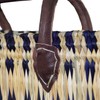 Seagrass Shopping Basket, Braided Bag with Leather Handle, Medium Size