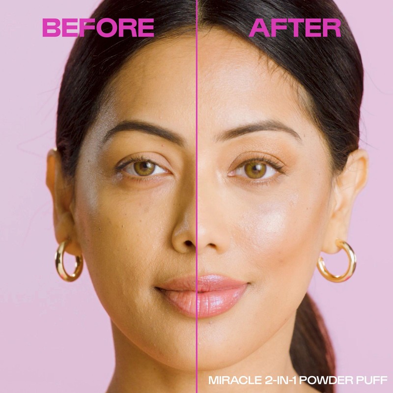 Real Techniques Miracle 2-In-1 Powder Puff, Dual-Sided Makeup Blending Puff,