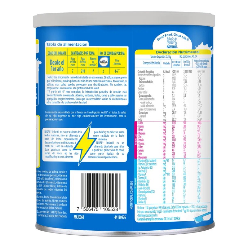 Alimento Para Niños Nidal En Polvo 1.5kg