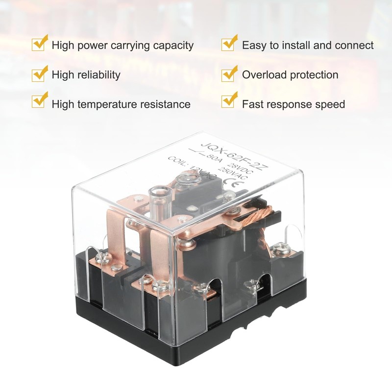 PATIKIL AC12V 80A Electromagnetic Relay, High Power Relay DPDT 2NO