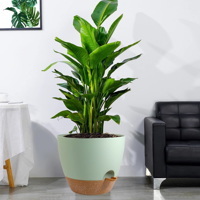 UOUZ 12 inch Large Self Watering Pots, Plastic Planters with