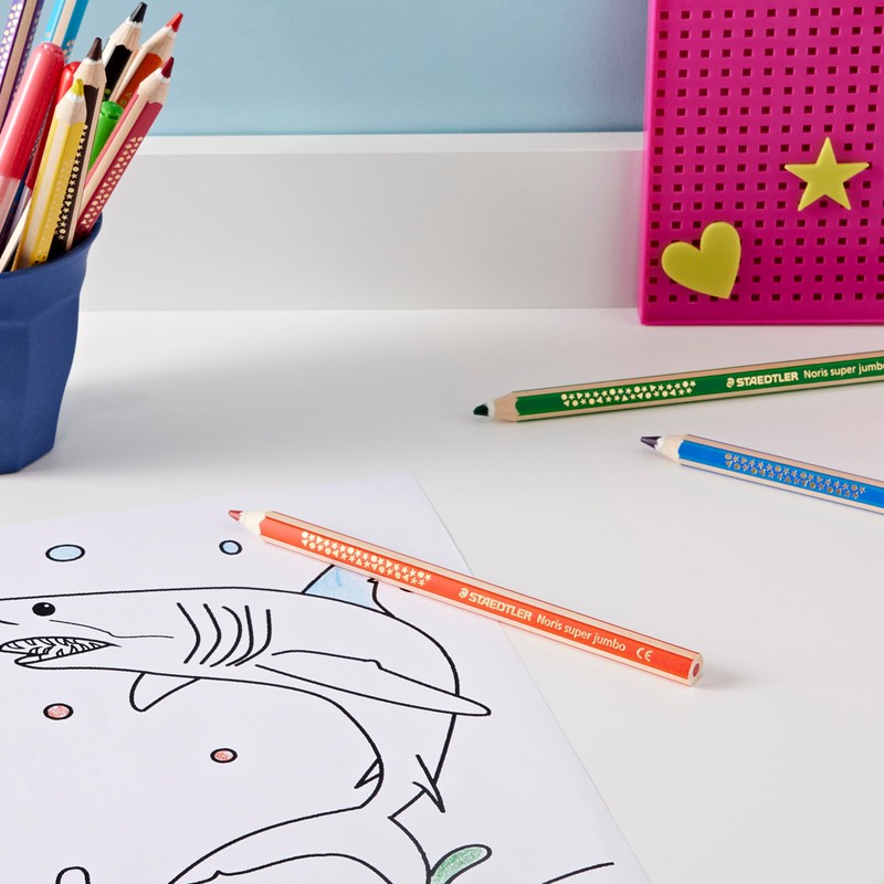 Staedtler 129NC6 Coloured Crayons Thick Pack of 6 Assorted Colours