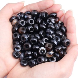 Kyeygwo Large Hole Loose Beads for Jewellery Making, Rondelle Polished Stone Beads and Charms, Fit European Snake Chain Bracelet, Large Set of Jewellery Beads, 20 Pieces, NA