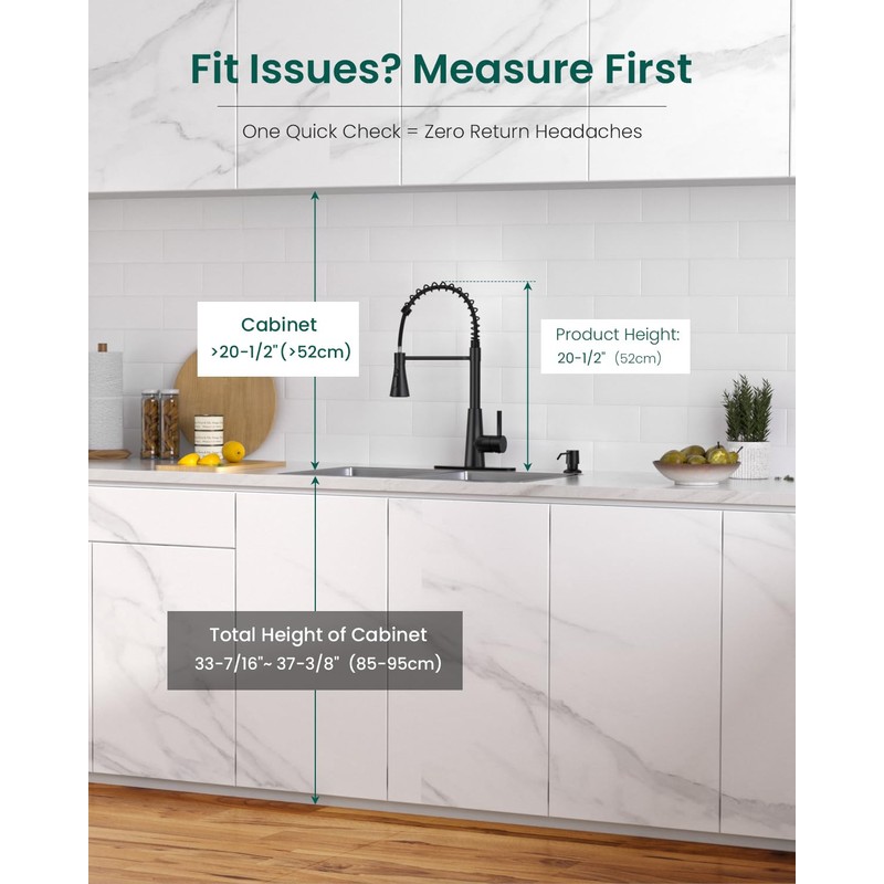 APPASO Pull Down Kitchen Faucet Touchless Black, Motion Sensor Activated