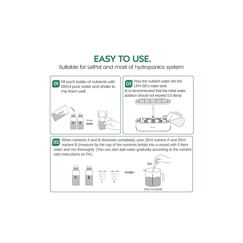 Plant Food A & B Hydroponics Nutrients, Indoor Plant Fertilizer