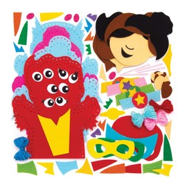 Baker Ross AW545 Star Hero Hand Puppet Sewing Kits (Pack of 4)