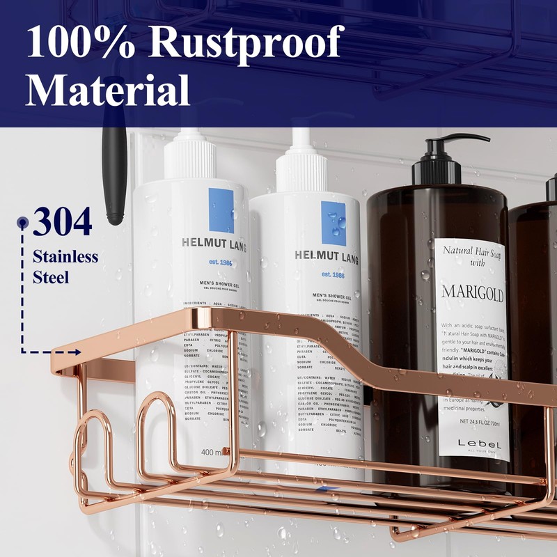 Kitsure Shower Caddy Large - Adhesive Shower Organizer, Stainless Steel