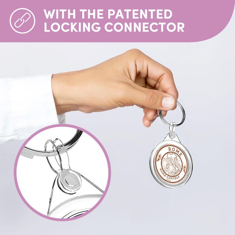 Destination Vinyl ltd 1 x Round Photo Keyring Rome Capital