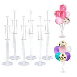 JINYUNMIN 6 Balloon Stand Kit with Plastic Stand - Reusable for Birthday and Wedding Parties