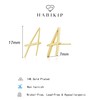 HABIKIP Gold Initial Earrings,14K Gold Plated Letter A Stud Earrings