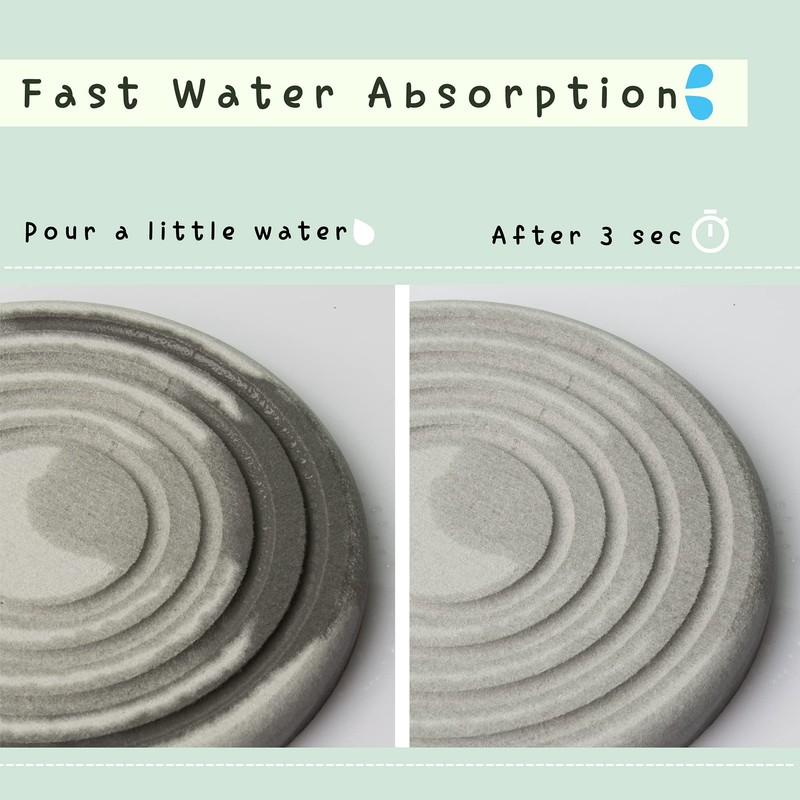 Skylarlife Absorbent Diatomite Coaster for Drinks and Plants Fast Water