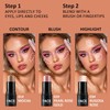 3PCS Colorete En Crema Contour Stick Iluminador En Stick, Bronzer