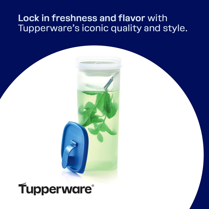 Tupperware Slim Line 2-Pitcher Set in Blue, Dishwasher Safe and