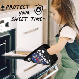 HUGANE School Cafeteria Crew Pot Holders for Kitchen, Cafeteria Worker Staff Appreciation Gifts, Lunch Lady Gifts Heat Resistant Hot Pads and Oven Mitts for Baking Cooking