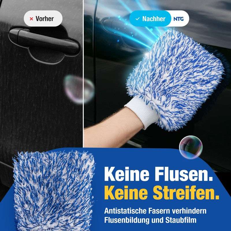 NTG Autowaschhandschuh Mikrofaser 25×18 cm – Ultraweich & extrem saugstark