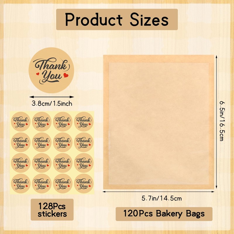 120 Pack Cookie Bags with Seal, 5.7x6.5 Inch Self Sealing