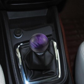 Arenbel Car Shifter Lever Knobs Round Gear Shift Stick Racing Handles Fit Most Manual Auto Vehicles, Purple