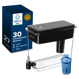 Brita Extra-Large 27-Cup Elite Water Filter Dispenser, WQA NSF/ANSI Certified, Reduces 99% of Lead, Microplastics, & 30 Contaminants, Removes Chlorine Taste & Odor, Black
